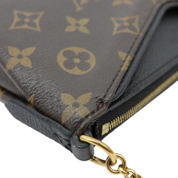 Louis Vuitton  Pallas Monogram Canvas Clutch Crossbody Bag Black - Picture 6 of 13